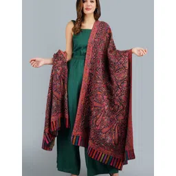 DUSALA INDIA Floral Woven Design Pashmina Woollen Shawl-picture-33