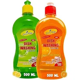 Dusty Might Dishwash Liquid Gel With Orange Lime And Green Lemon Fragrance Leaves No Residue Grease Cleaner For All Utensils (Pack of 2 x 500 ml)-picture-19