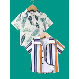 DUTT CREATION Boys Pack of 2 Classic Fit Floral Printed Spread Collar Cotton Casual Shirts-picture-32