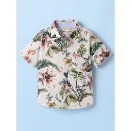 DUTT CREATION Boys Pack of 2 Classic Fit Floral Printed Spread Collar Cotton Casual Shirts-picture-27