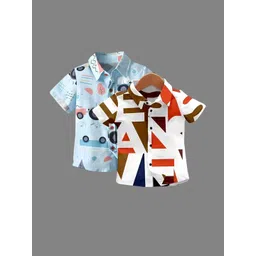 DUTT CREATION Pack Of 2 Boys Classic Floral Printed Formal Shirt-picture-10