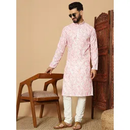 DVILLA Men Pink Cotton Kurtas-picture-40