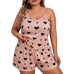dvka creations Women's Plus Size Pajamas Set Sexy Lingerie Sleepwear Lace Cami Top with Pj Short 2 Piece Nightwear-picture-15