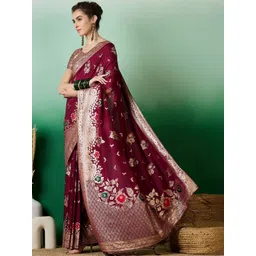 DWIJA FASHION Floral Zari Banarasi Saree With Floral Zari Embroidery-picture-28