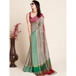 DWIJA FASHION Woven Design Zari Silk Blend Handloom Banarasi Saree-picture-12