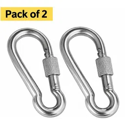 dxjiyaworld Multipurpose Safety Heavy Carabiner Hook|Climbing, Swing, Gym, Rope(Pack of 2) Locking Carabiner-picture-15