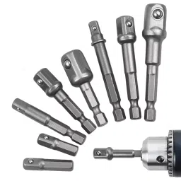 DY TOOLS Nut Driver Socket Bit Set Cr-V Steel 1/2 inch, 1.4 inch & 3/8 inch Drive, Grey (Set of 8 Pcs)-image-31