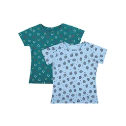 DYCA Girls Assorted Pack Of 2 Printed Cotton T-shirt-picture-50