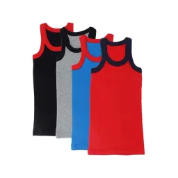 Dyca Kids Multicolor Cotton Solid Vest (Pack of 4)-picture-18