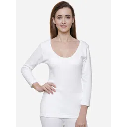 DYCA Women Off White Solid Cotton Thermal Tops-picture-31