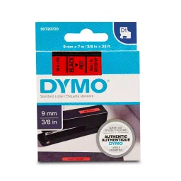 DYMO 9mm x 7m Black Print on Red Tape Self-Adhesive Labels for Label Printer, ‎S0720720-picture-29