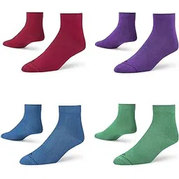 dynamocks Men & Women Ankle Length Socks (Pack of 4 Pair; Multicolour; Combed Cotton; Anti Odour; Breathable; Durable)-picture-44