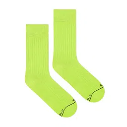 Dynamocks Unisex Fluorescent Green Solid Calf-Length Socks-picture-16