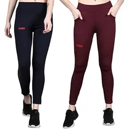 dywer Women's Gym Tights Combo (Pack of 2) with Side Pockets | Yoga, Workout & Activewear Leggings-picture-47