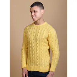 Dzant Men Cable Knit Self Design Cardigan image 4