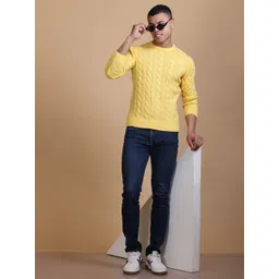 Dzant Men Cable Knit Self Design Cardigan image 5