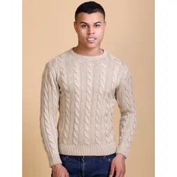 Dzant Men Self Design Cable Knit Pullover Sweaters-picture-12