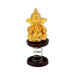 dzinetrendz Brass Gold Spring Ganesh Idol-picture-15