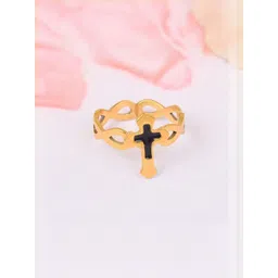 dzinetrendz Brass Goldplated Jesus Crucifix Cross Fingerring-picture-13