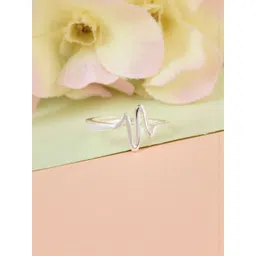 dzinetrendz Brass Micron Silver plated Valentine Love feeling adjustable fingerring-picture-21