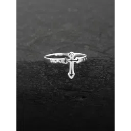 dzinetrendz Brass Silverplated Catholic Jesus Christ Crucifix Cross Fingerring Christian-picture-33