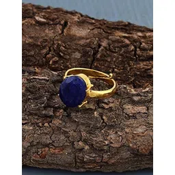 dzinetrendz Gold plated Brass Blue Sapphire Neelam Fingerring-picture-18