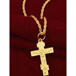 DZINETRENDZ Gold-Plated Brass Circular Pendants with Chains-image-38