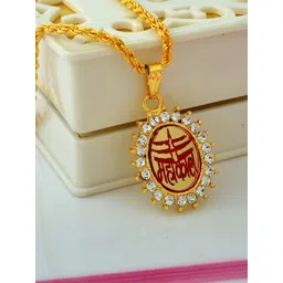 DZINETRENDZ Gold-Plated Brass Circular Pendants with Chains-image-40