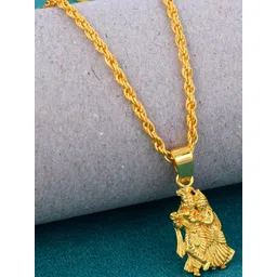 DZINETRENDZ Gold-Plated Brass Circular Pendants with Chains-picture-39