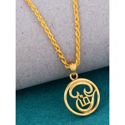 DZINETRENDZ Gold-Plated Brass Circular Pendants with Chains-picture-36