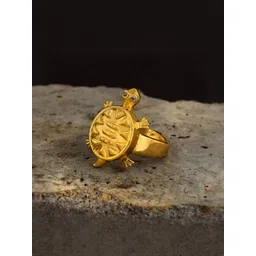 dzinetrendz Gold plated Brass Tortoise designVaastu Fengshui stylish finger ring-picture-10