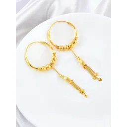 DZINETRENDZ Micron Gold Hoop Jhalar Earrings-picture-29