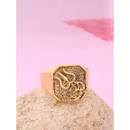 dzinetrendz Pure Brass Om Trishul Stylish Fashion finger ring-picture-32