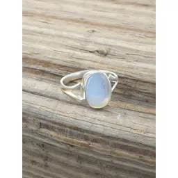 dzinetrendz Silverplated Blue Sheen Water Moonstone Astrology Fashion Fingerring-picture-20