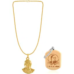 DZINETRENDZ Unisex Gold-Plated Pendants with Chains & Keychain-picture-40