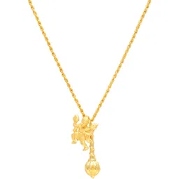DZINETRENDZ Unisex Hanuman and Gada Gold-Plated Pendant With Chain-picture-32