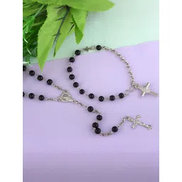 DZINETRENDZ Unisex Silver-Plated Rosary Bead Mala Necklace & Bracelet-picture-30