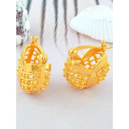 DZINETRENDZ Women Gold Plated Hoop Earrings-picture-39
