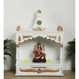dzyn furnitures Divya Prakostha Pooja Mandir Wall Mount without Door (White Gold) (Limited Edition)-picture-16