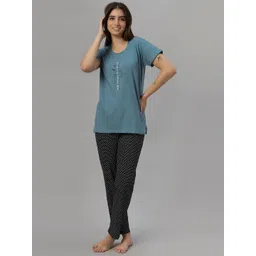 DZZO Printed Round Neck Pure Cotton Night suit-picture-21