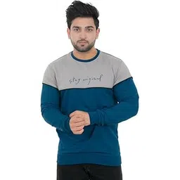 Men’s Airforce Printed T-Shirt – Colorblock Design Full Sleeves Round Neck Stylish Casual Wear for All Seasons-image-1