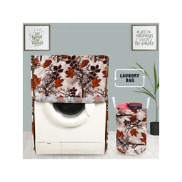 E-Retailer 2-Pcs Brown & Red Printed Front Load Washing Machine Cover-picture-30