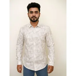 EARNSHAW Abstract Printed Spread Collar Cotton Slim Fit Casual Shirt-picture-21