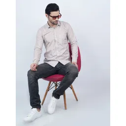 EARNSHAW Geometric Printed Spread Collar Cotton Slim Fit Casual Shirt-picture-23