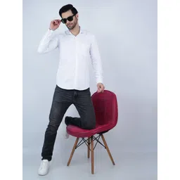 EARNSHAW Men Slim Fit Solid Spread Collar Cotton Casual Shirt-picture-18