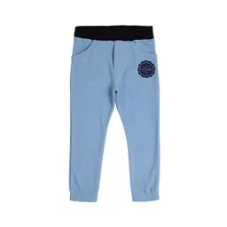 earth conscious Boys Blue Solid Cotton Relaxed-Fit Joggers-picture-38