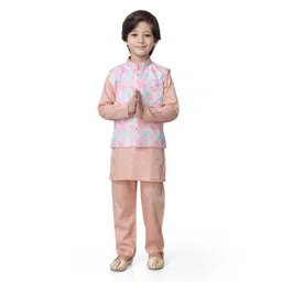 earth conscious Boys Organic Cotton Straight Kurta With Pyjamas & Nehru Jackett-picture-34