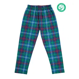 earth conscious Kids Pure Cotton Knitted Checked Lounge Pant-picture-28