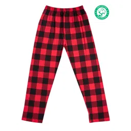 earth conscious Kids Pure Cotton Knitted Checked Lounge Pant-picture-27