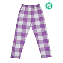 earth conscious Kids Pure Cotton Knitted Checked Lounge Pant-picture-24